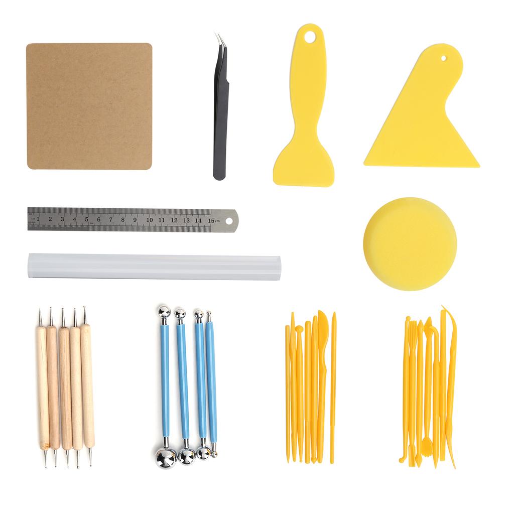 30Pcs Clay Sculpture Tool Carving Knife Drill Pen Indentation Stick Pottery Shaping Utensil