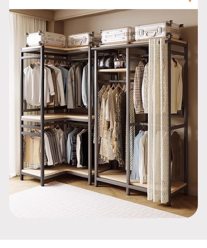 Vertical Metal Corner Coat Rack for Bedroom or Entrance