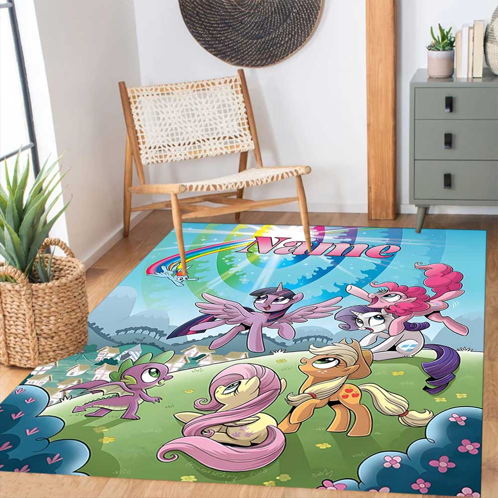 Little Pony (9) Customize your name rug, office chair cushion, home bedroom living room gift.