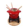 Wutuo Mini Panela de Fondue de Queijo de Ferro Fundido