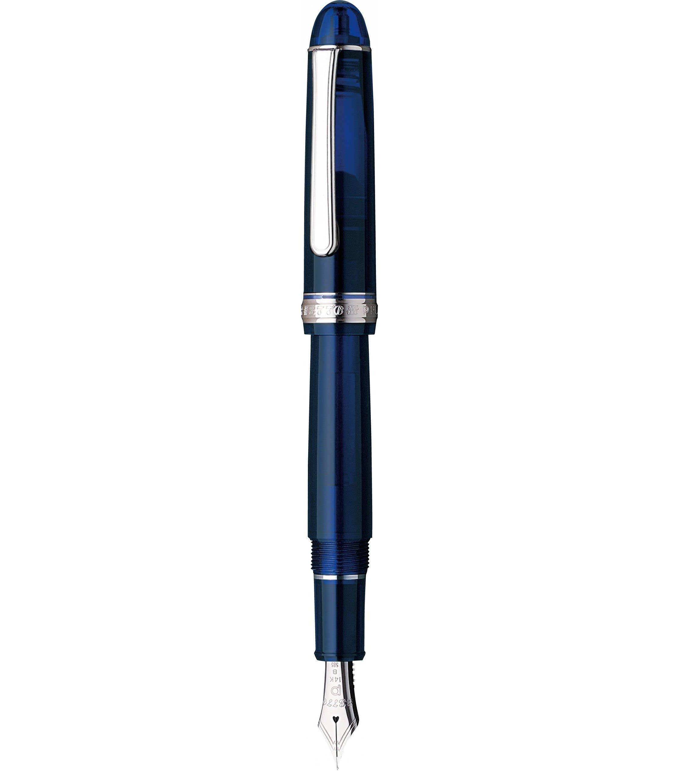 Platinum Fountain Pen Century Rhodium Chartres Blue Bold Nib #3776 PNB-18000CR #51-4