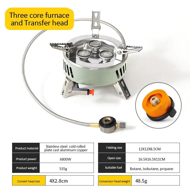 6800W/11000W Camping Gaskocher Outdoor Tragbarer Ofen Picknickkocher mit Aufbewahrungstasche Touristenbrenner Barbecue Tourismusbedarf