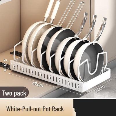 Lilang Kitchen Pull-Out Pot Lid & Seasoning Storage Rack