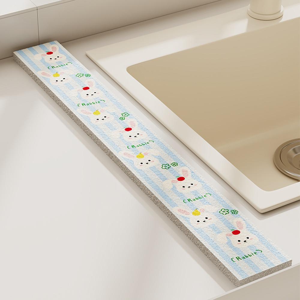 Splash-proof Sponge Mat Cartoon Dish Drying Mat Sink Countertop Absorbent Pad  Kitchen Supplies