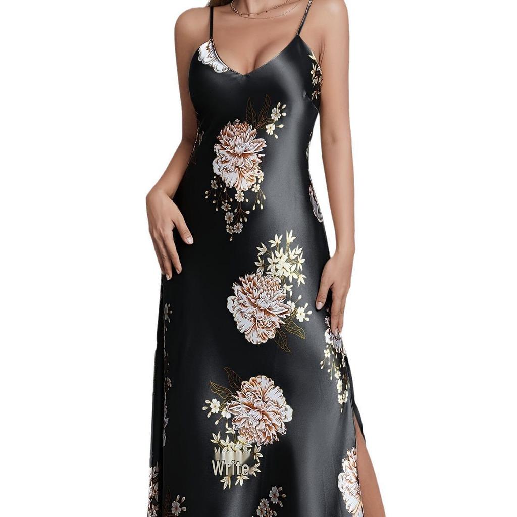 Pigiama Estivo da Donna Senza Maniche Europeo & Americano - Vestito Lungo Robe Casual & Sexy