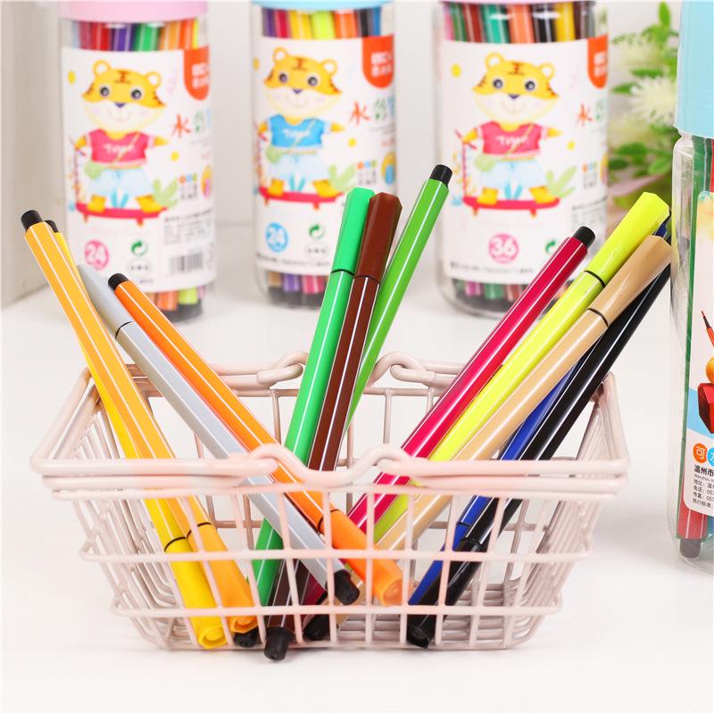 Watercolor Pen Set for Students - 12, 18, 24, 36 Colors - Ideal Back-to-School Gift for Kindergarten & Primary Kids' Drawing