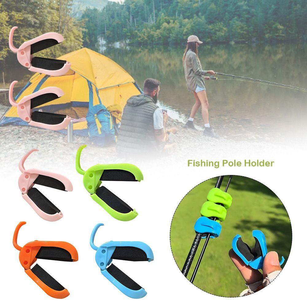 2/4pcs Silicone Straps Fishing Pole Holder Compact Design Fishing Rod Fixer  Wall Mounting