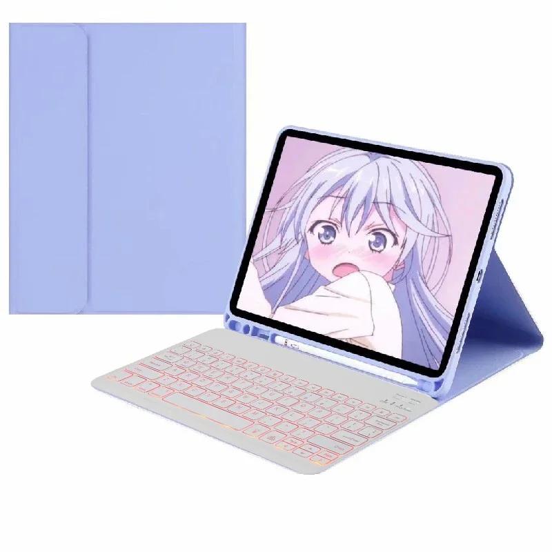 Hülle mit Tastatur für Samsung Galaxy Tab A7 10,4 Zoll SM-T500/T505/T507 Magnetische Tastatur mit Hintergrundbeleuchtung für Galaxy Tab A7 Hülle