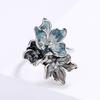 Engagement Ring Simple Chinese Style Classic Retro Blooming Flower Women Ring Jewelry Accessories