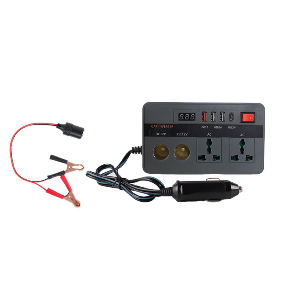 Portable European Standard Car Inverter Universal 300W Car Power Converter 12V To 220V with Fast Charging Car Inverter
