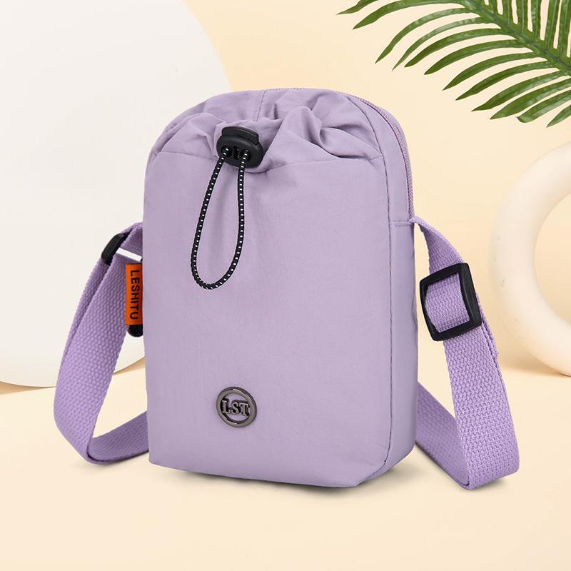 Cross-border Multifunctional Messenger & Phone Bag - Casual Shoulder Bag with Water Bottle & Drawstring Cup Holder, Ideal for Sports & Fitness