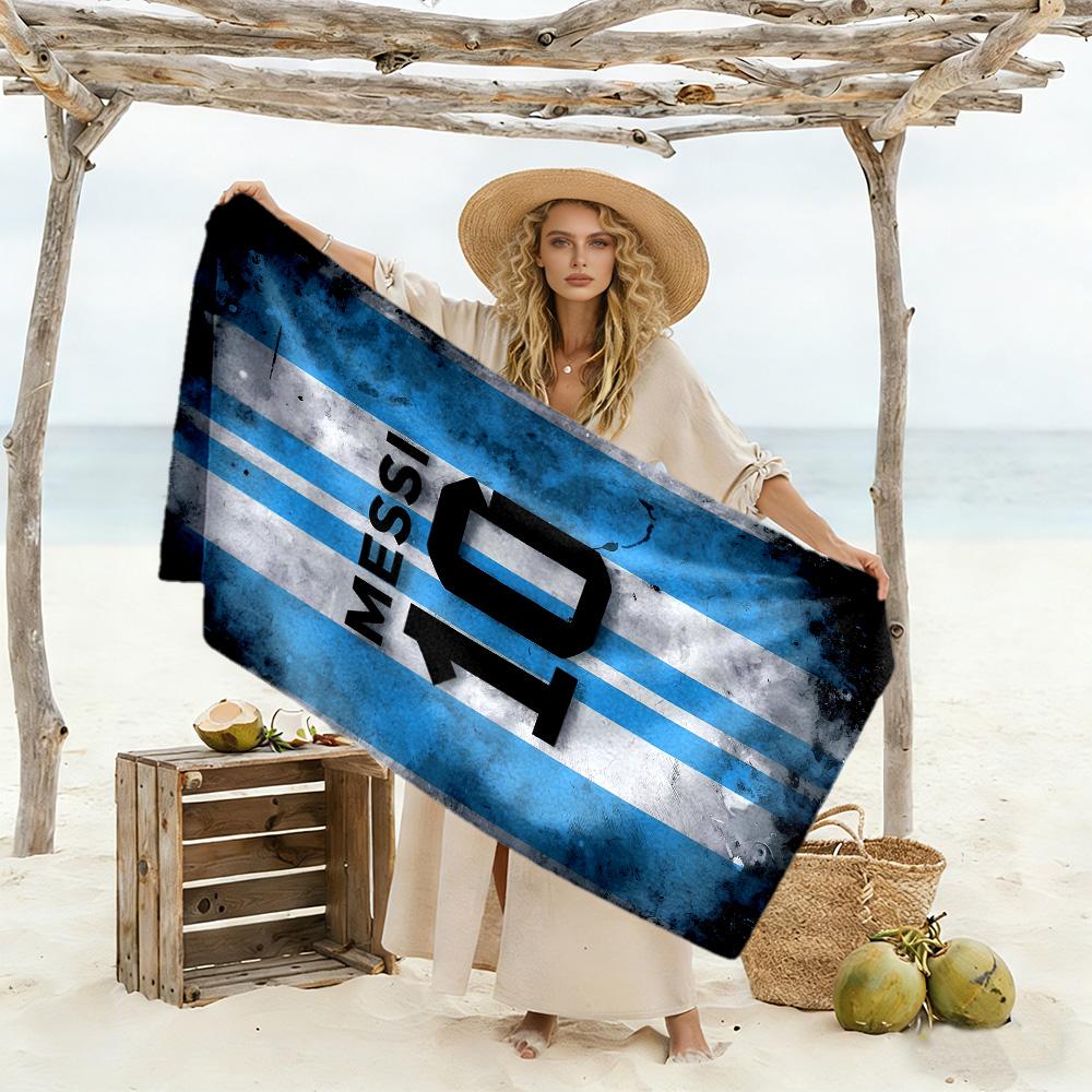 Messi's Legacy In Soccer Beach Towel Super Soft Microfiber Quickdry Fabric Comfortable Lightweight