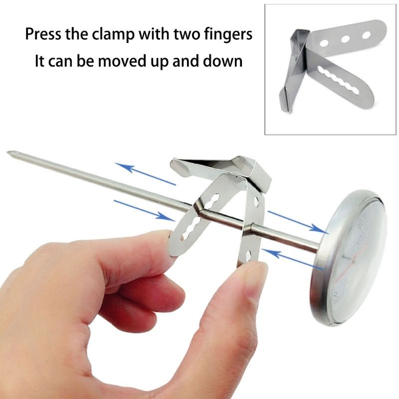 Stainless Steels Thermometers Clip for Food Safety with Multi-Hole Stable Grill Probe Holder for Meat and Liquids