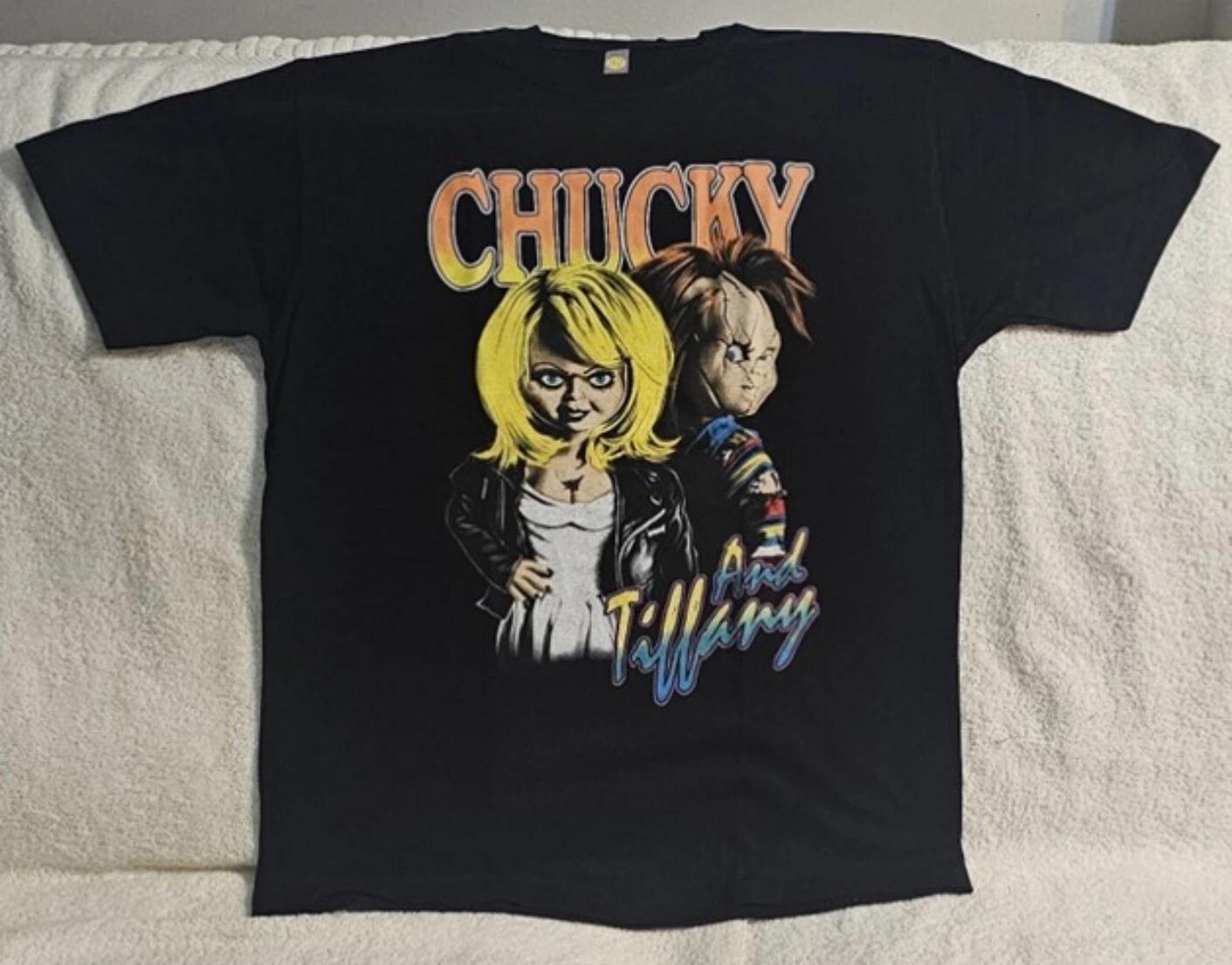 

CHUCKY AND TIFFANY BRIDE HORROR CHILDS PLAY SCARY DOLL T-shirt M