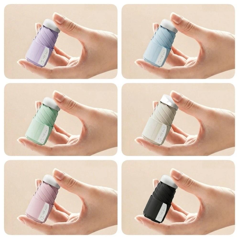 Capsule Mini Sunshade Umbrella Windproof Rain Umbrella Portable UPF50 UV Umbrella Women