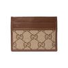Gucci Zumi Logo Canvas And Leather Card Holder Unisex Card Holder Brown Ebony 681709-GY5SN-8563