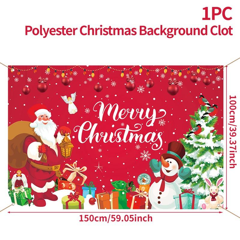 

Рождественский красный фон рождественские украшения для дома 2024 рождественские полиэстеровые фоновые украшения Navidad Natal новогодние подарки 2025