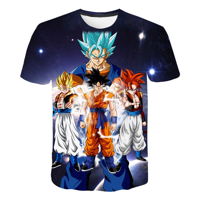 Dragon Ball Z Goku 3D potisk Dětské tričko Letní móda Volno Pánské Unisexové oblečení Top