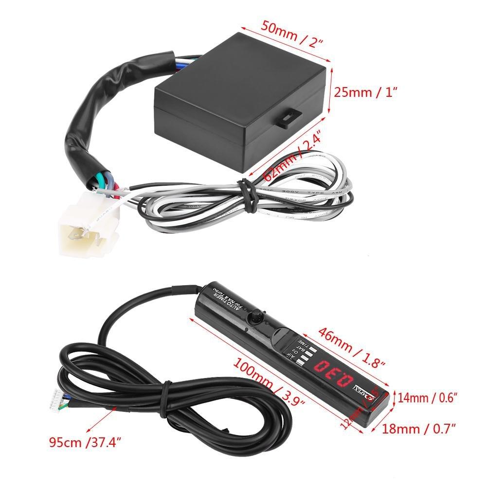 Turbo Timer Kit Universal Car Auto Turbo Timer Device Turbo Digital LED Display Black Pen Control Unit (Red)