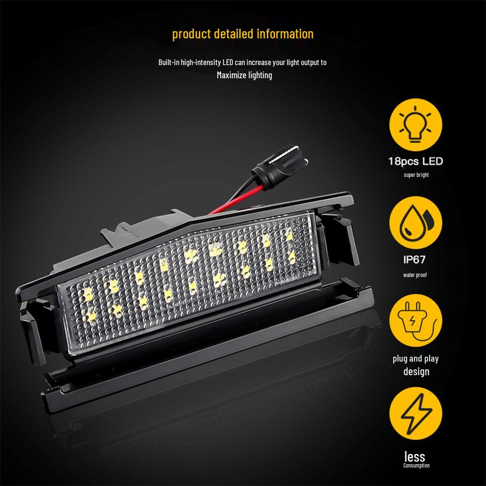 Mazda 2 MX-5 Miata 18-LED License Plate Lights (2pcs) - Black