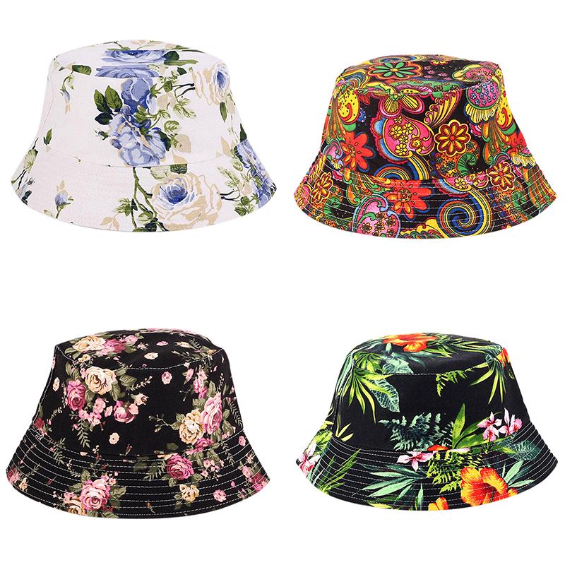 Unisex Men Women Boonie Hunting Fishing Outdoor Cap Floral Bucket Sun Hat