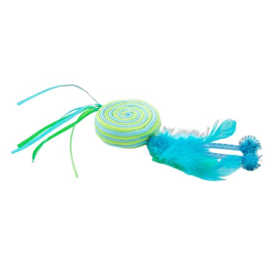 

Игрушка-когтеточка для кошек, красочная лента, устойчивая к укусам, игра, избавляющая от скуки, плетеная веревка, леденец синий