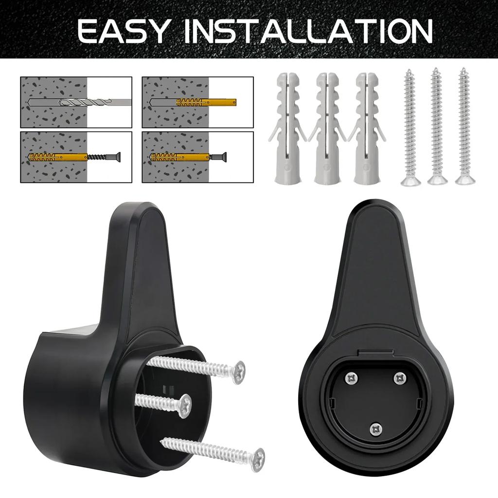 AD EV Charger Plug Holder for Electric Vehicle Charging Cable Plug Stand Extra Protection Wallbox Wallmounted Cable Holders