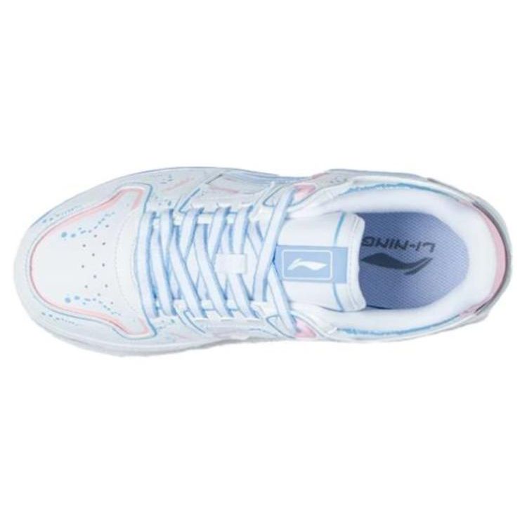 Li Ning Tian Ji Casual Versatile Thick Sole White Sneakers Non-Slip Lightweight Breathable Height Increasing Low-Top Skate Shoes AGCS200-1