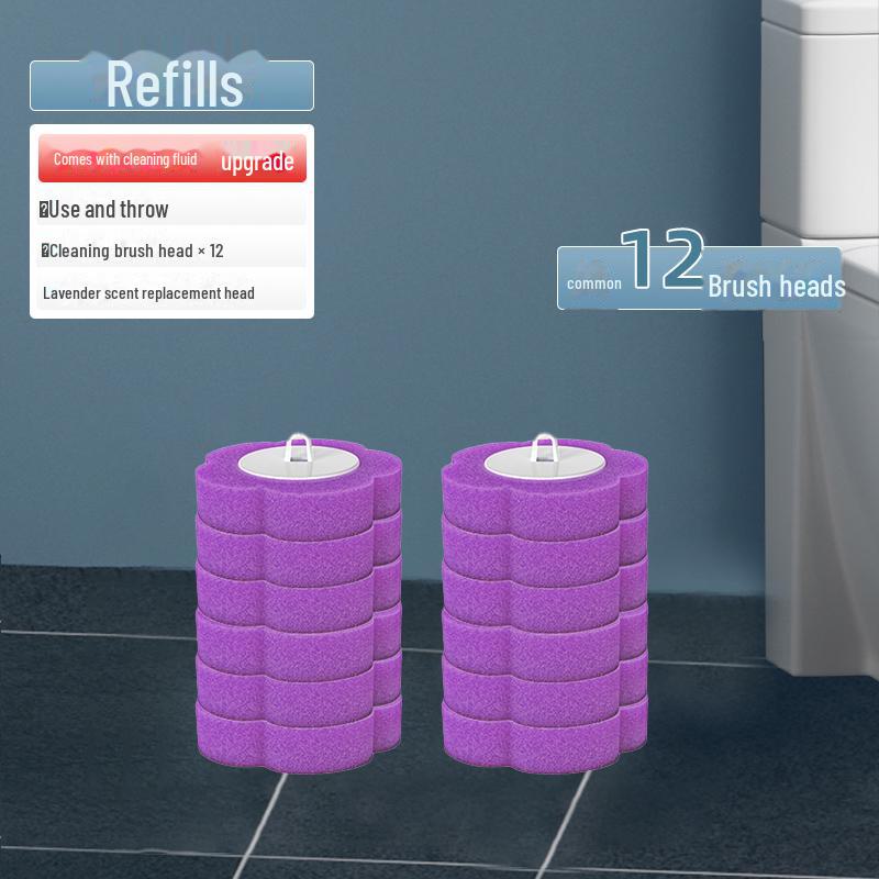 

Одноразовый настенный туалетный ершик для легкой замены и очистки без мытья 12pcs фиолетовый