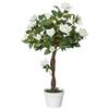 Piante Artificiali Rosa Bianco Floreale in Vaso, Piante Finte per Arredamento Interno Casa, 90cm