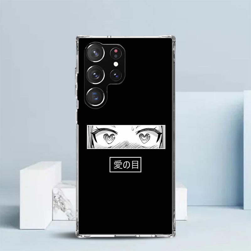 Japanese Aesthetic Text Letter Phone Case For Samsung Galaxy S24 S25 Edge S26 Ultra S22 S23 Plus S21 + S20 FE Soft TPU Back Cove