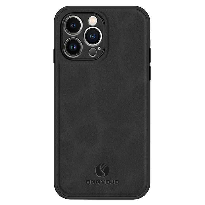

ANNYOJO Чохол для iPhone 15 Pro Max Протиударний Шкіра PU+PC+TPU Чохол для телефону Black