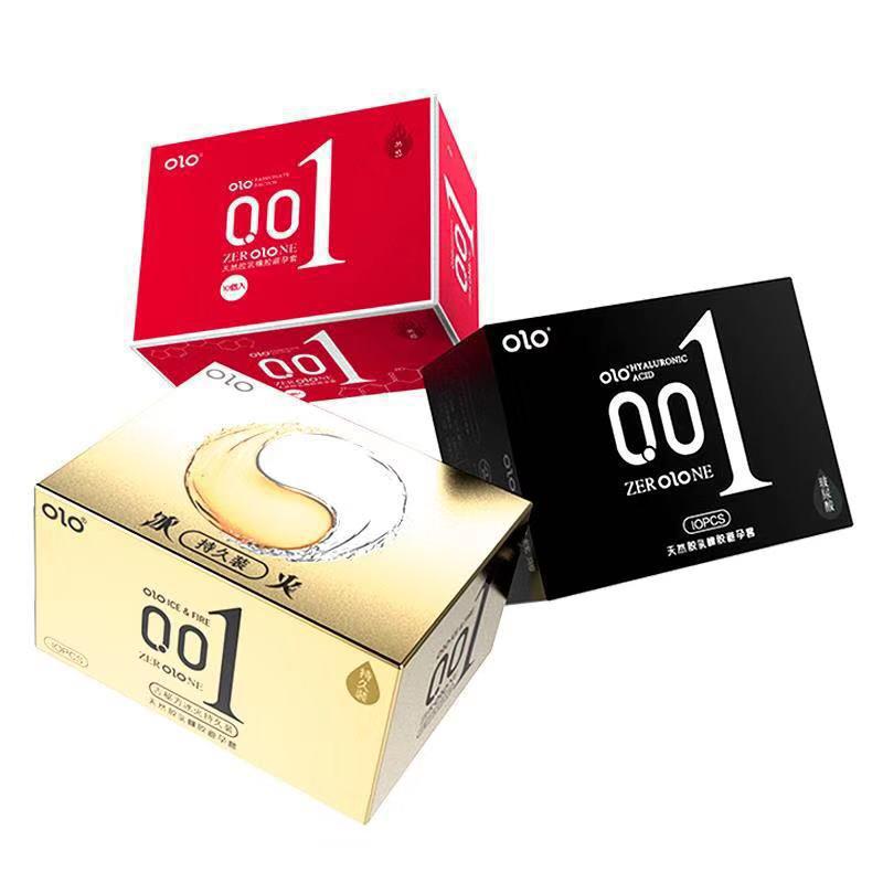 OLO 10-Pack Ice & Fire Condoms for Adults - God/Goddess Pleasure Series