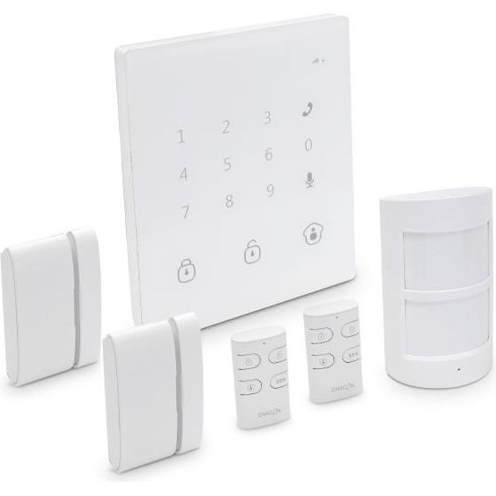 CHACON Alarme maison sans fil GSM / SMS tactile compatible animaux