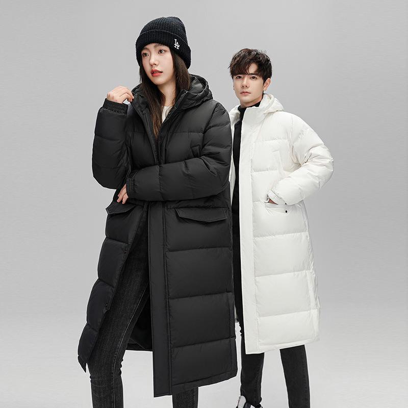 Unisex Dlouhá zimní péřová bunda nad kolena: Trendy, Silné a Perfektní pro Páry