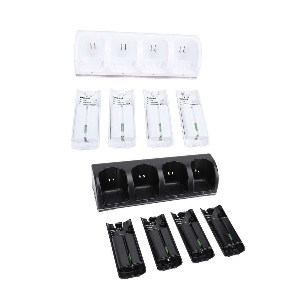 Controller Charger Station for Wii Remotes Controller Charger Dock Station with 4 Pack 2800mAh Recha