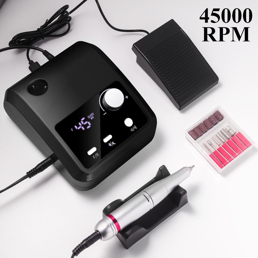 New 45000RPM Nail Drill Machine Cutters Professional Electric Nails Sander File for Gel Nails Polishing For Home Manicure Salon