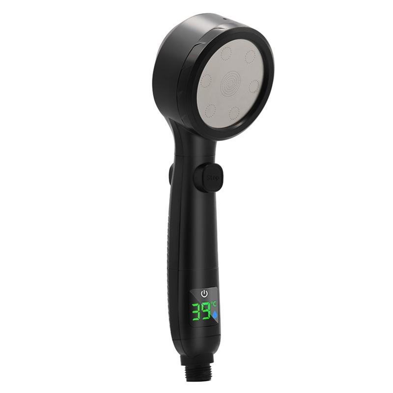 

Shower Head Water-Saving Rain Shower Head 4 Model Jet Types Shower Head With Digital Temperature Display-B61B чёрный