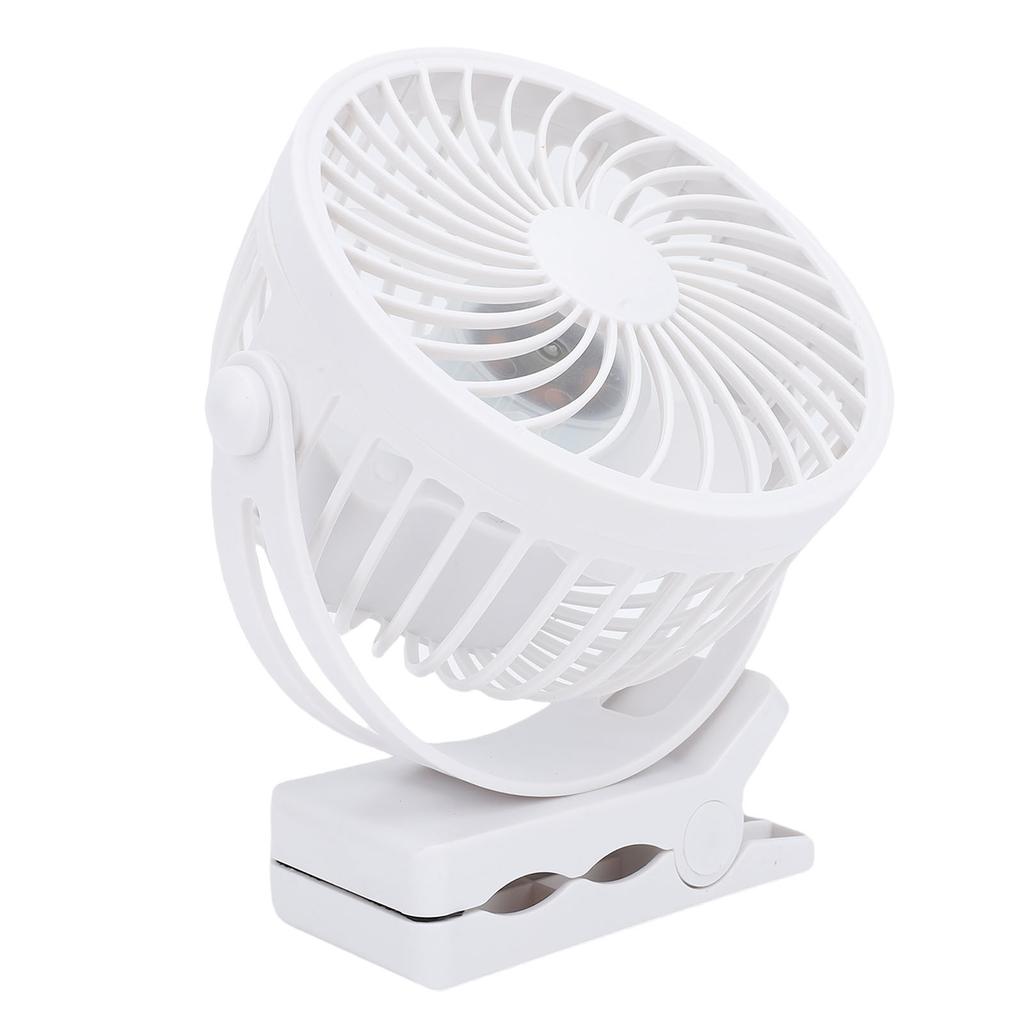 Clip On Fan USB Rechargeable 3 Speeds 2H 4H 6H Timer 720 Degree Rotatable Small Desktop Fan for Camping Dormitory Office