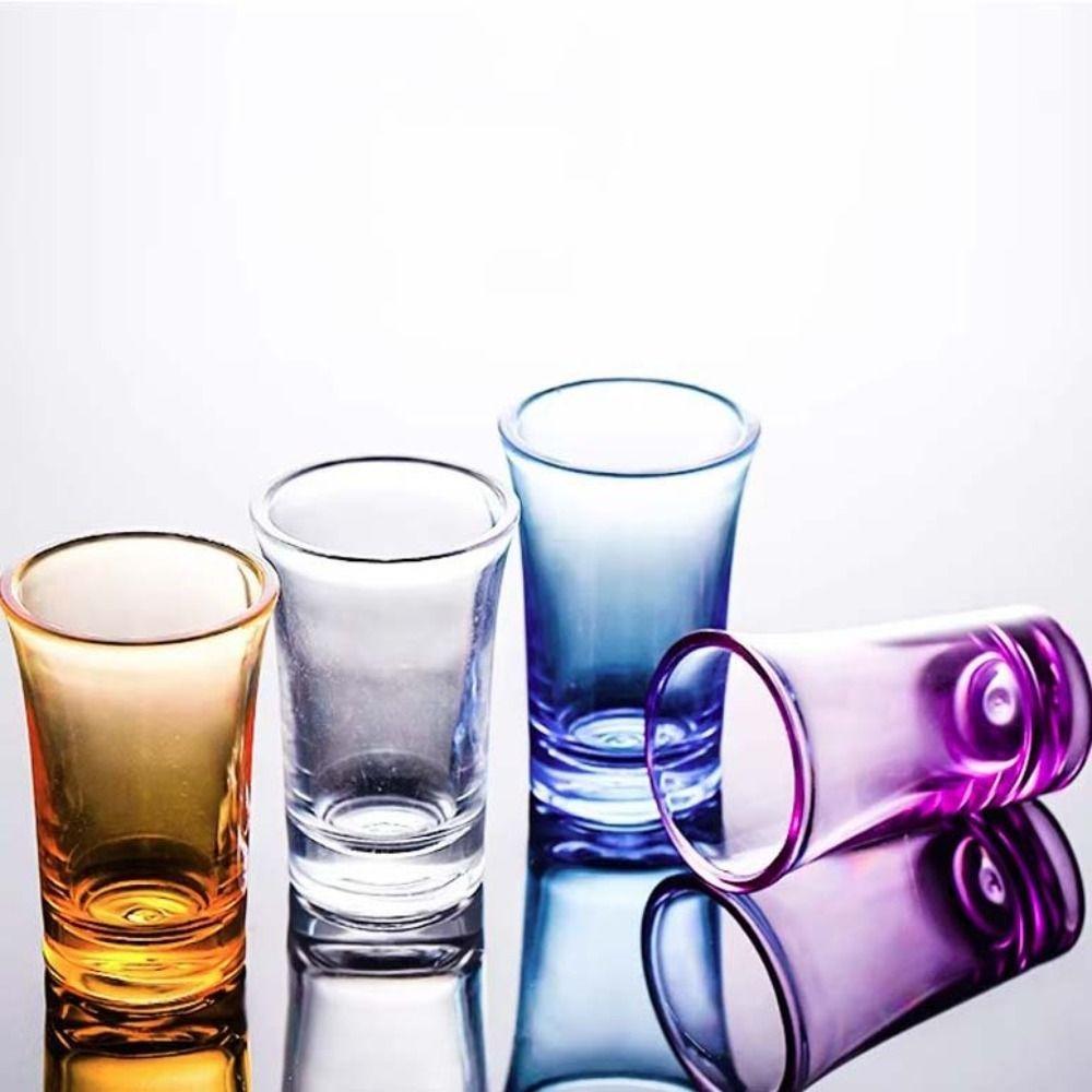10pcs Party Supplies 35ml Shot Glass Unbreakable Plastic Spirits Cup Colorful Transparent Liquor Glass Restaurant
