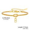 Minimalist Double Layer Snake Chain DIY Alphabet Bracelet Anklet Jewelry Simple Pendant Necklace For Women Gift