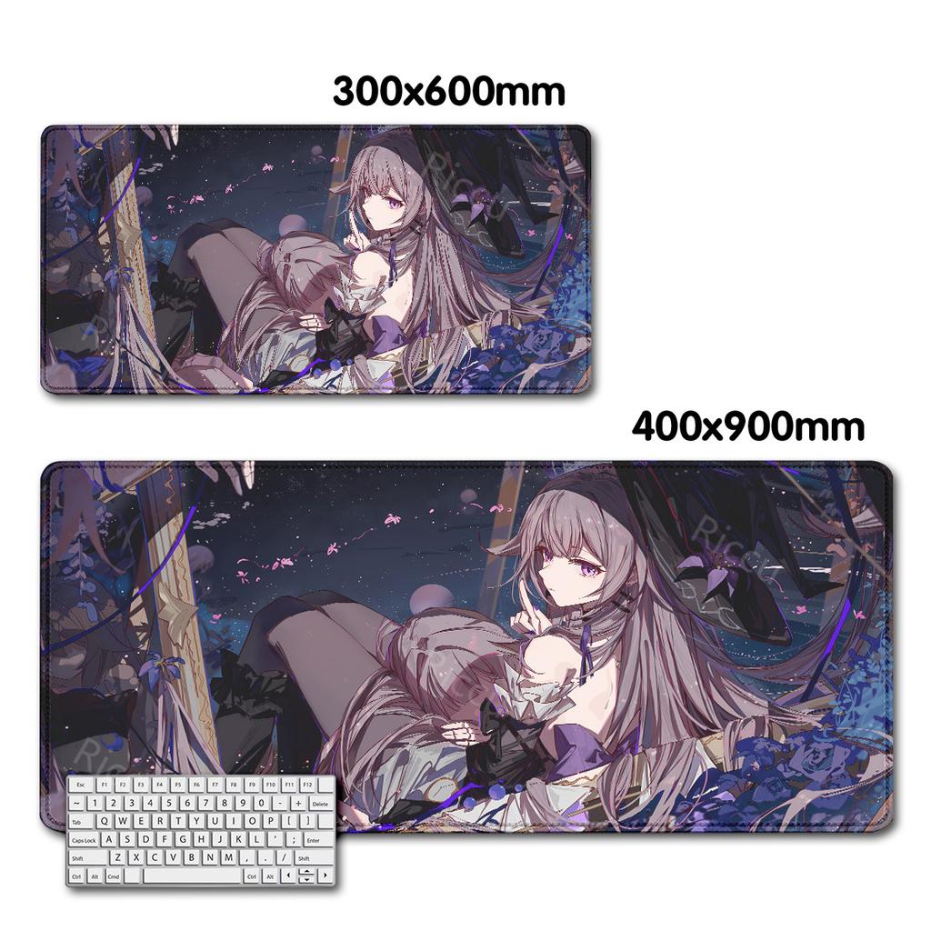 The Herta Honkai Star Rail teclado mouse pad Large Gaming mousepad Office Table Accessories Non-slip Mausepad overlock Desk Mat