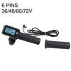 Acelerador de Manillar para Bicicleta Eléctrica con Pantalla LCD para Velocidad y Voltaje Longitud del Cable 170cm Se Adapta a Sistemas de 36/48/60/72V Incluye Par