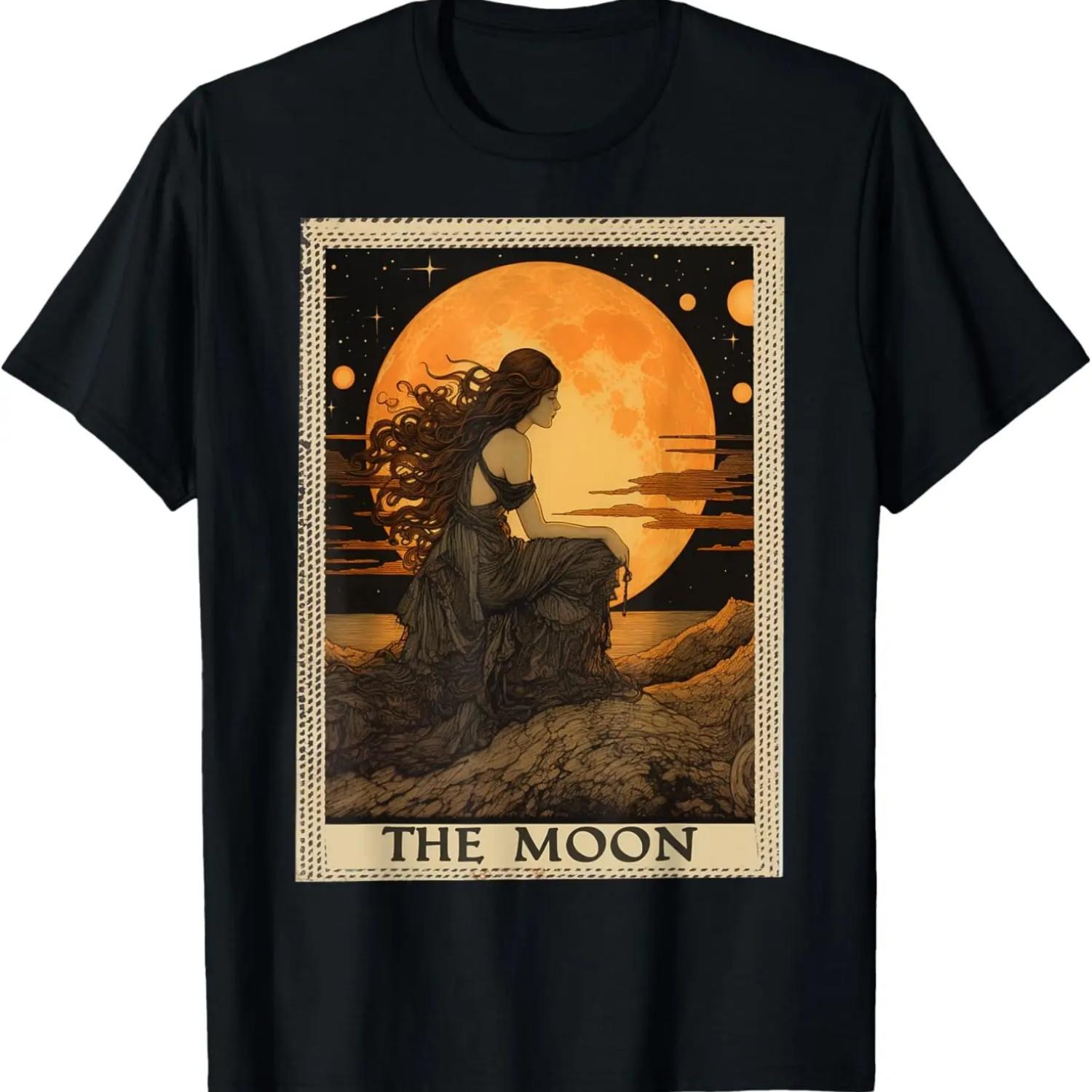 Vintage Tarot Card The Moon T-Shirt S чёрный