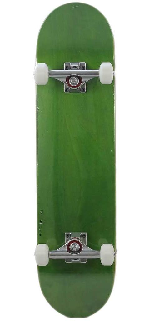 Skateboard Complete Product Blank Complete Skateboard Maple Blank Skateboard Complete inches x White 7.75 (Green Wheels) [Item]