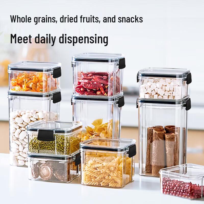 GRAREY 4-Piece Double-Buckle Food Storage Container Set