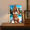 Tropical White Lingerie Metal Art 8x12 Inch, 2D Flat Iron Wall Decor Summer Beach Theme