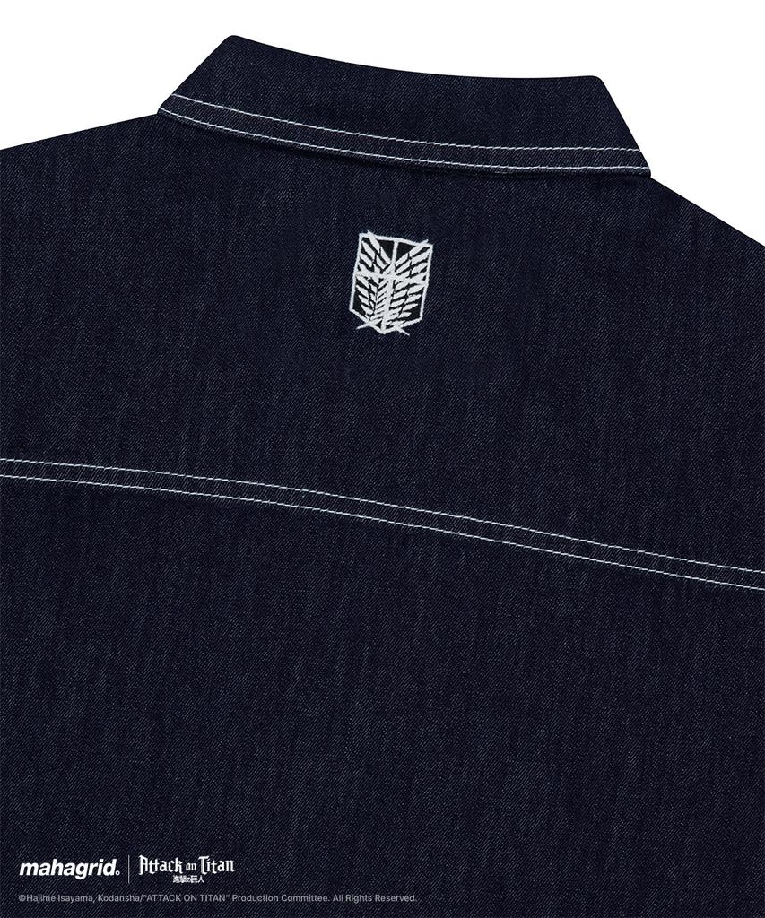 MAHAGRID [Attack On Titan] Sasageyo Denim Half Shirt Blue(Mg2Gmmw342T)