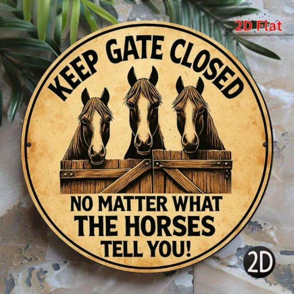 Vintage Horse Metal Sign Rustic Wall Art Home Garage Cafe Decor Gatekeeper