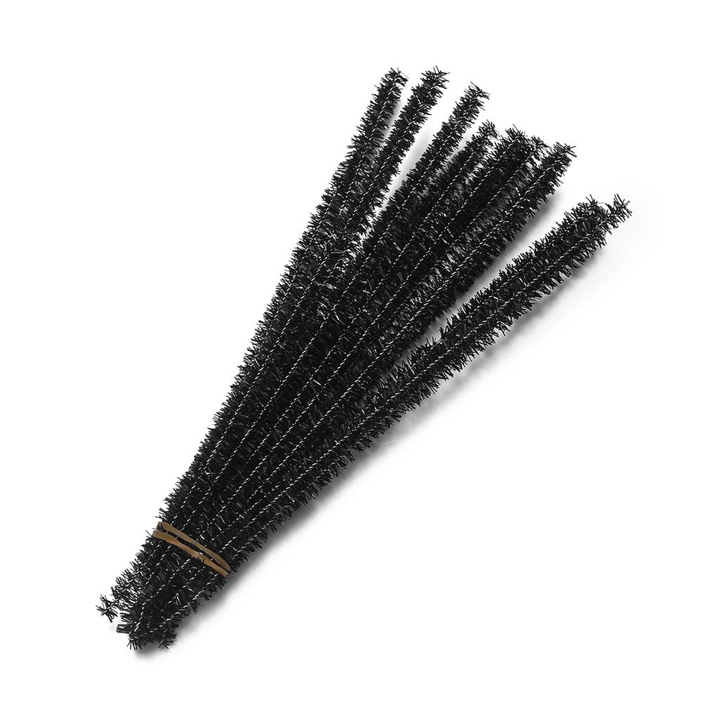 100Pcs 30cm Colorful Chenille Stem Twisted Rod Wool Root Fluffy Bar Iron Wire for DIY Handcraft Twisting Decor Jewelry Supplies